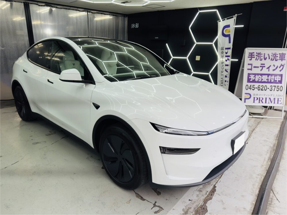 テスラモデルY 窓ガラス全面コーティング ホイールコーティング ボディーコーティング 神奈川県