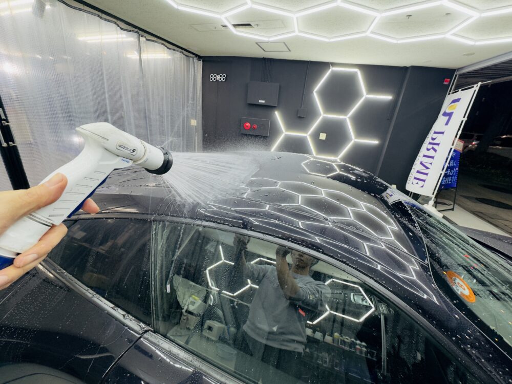 ポルシェ911 純水洗車 すすぎ